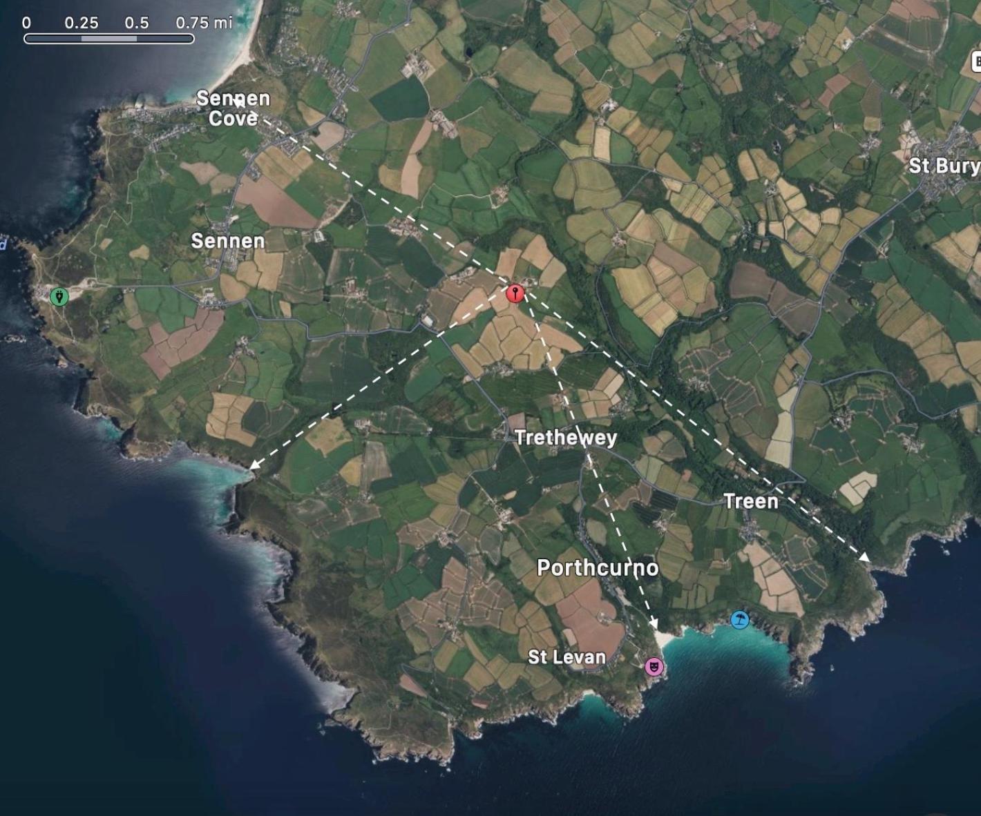 Trengothal Barn Apartment Porthcurno Bagian luar foto